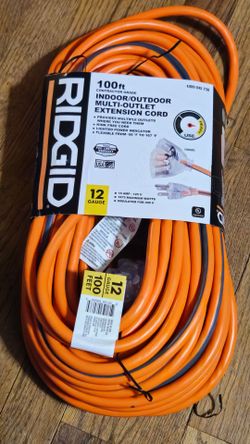 Ridgid 100ft 12 GA Triple Tap Extension Cord