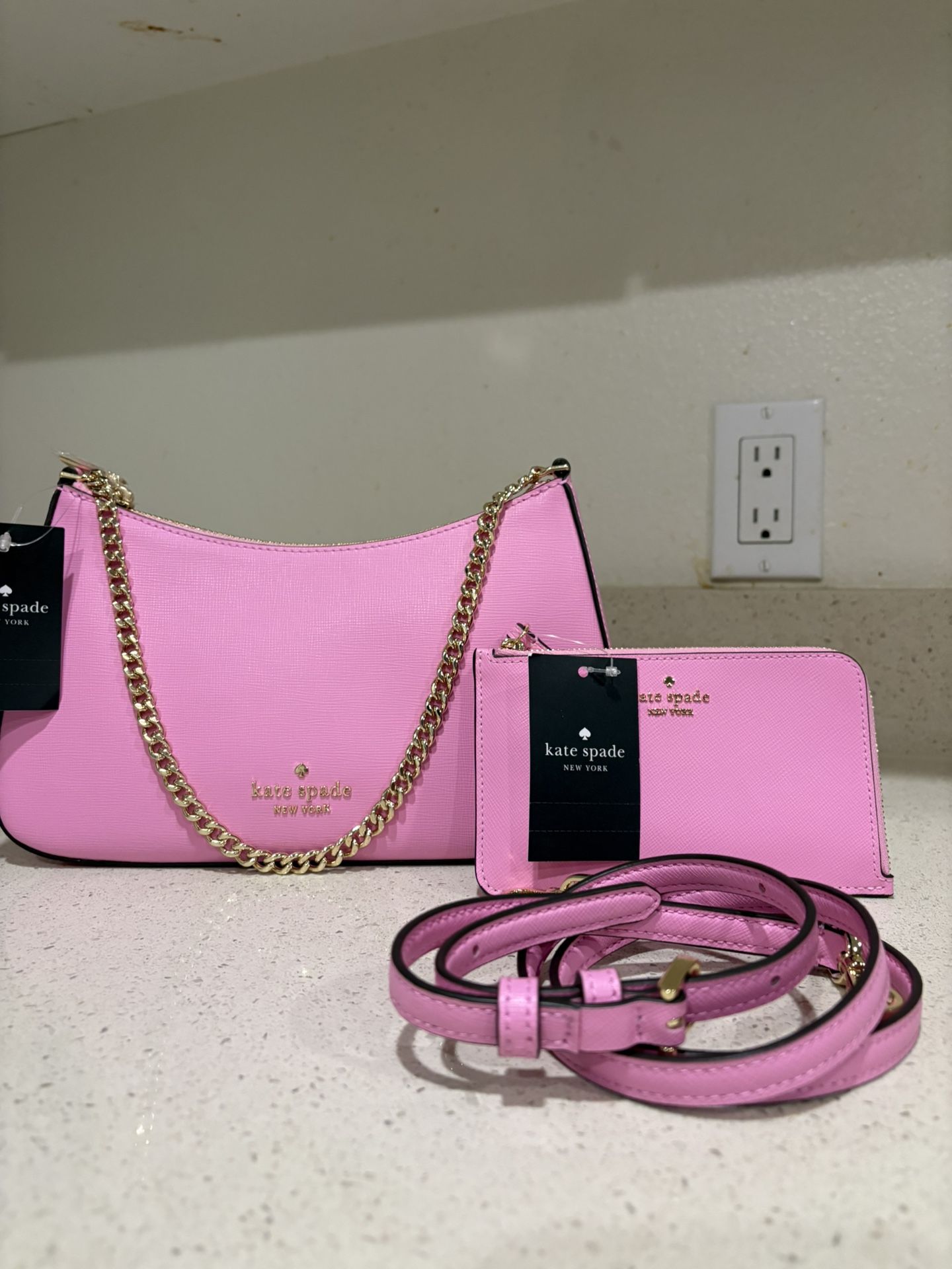 Kate Spade New York Saffiano Leather Shoulder & Wristlet