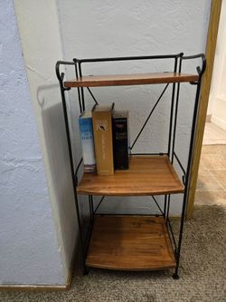 Vintage 2002 Pier 1 Imports 3-Tier Wood & Iron Etagere Shelf