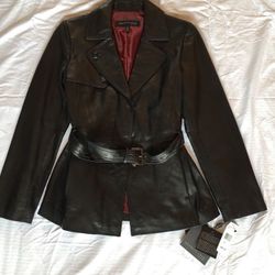 Women’s Kenneth Cole black leather jacket size M