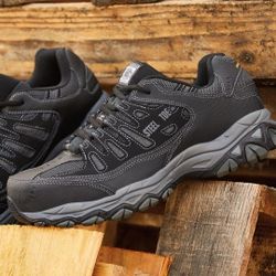 skechers men's  cankton steel toe safety shoes