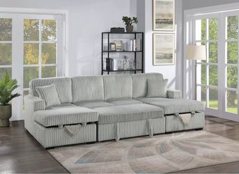 Corduroy Convertible Sectional