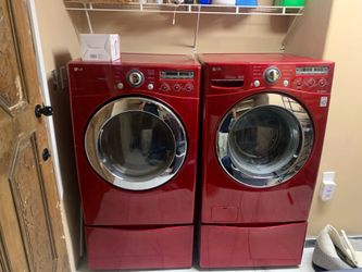Red washer and dryer