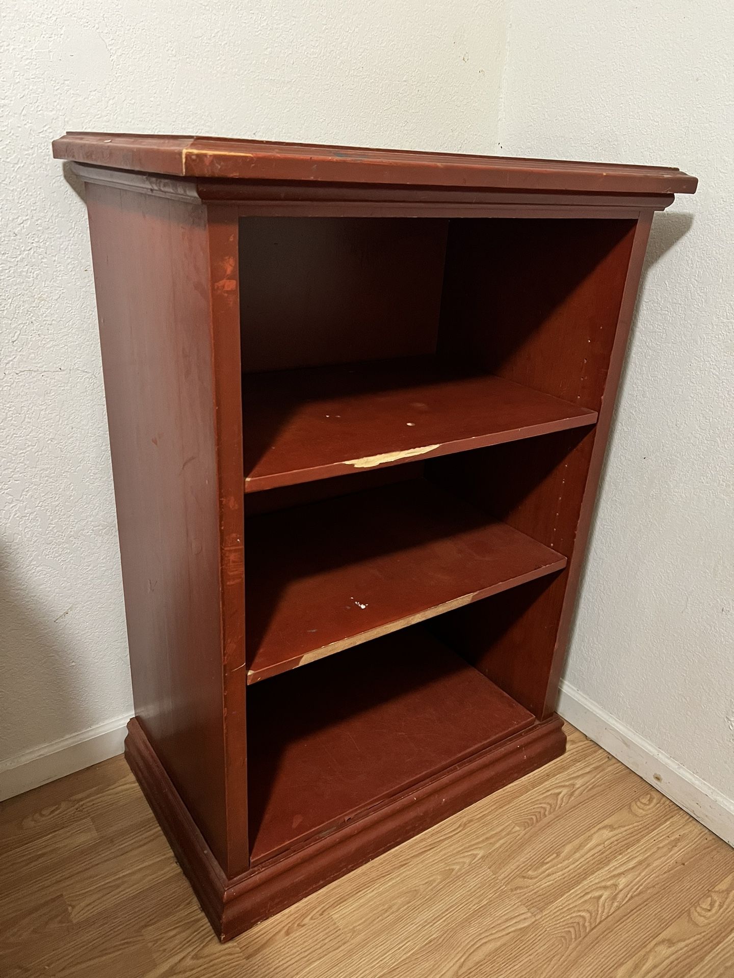 Wooden 3 Tier Bookcase With Adjustable Shelves 