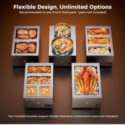 20qt 2-in-1 Electric Soup Warmer and Steam Table Food Warmer, 1200W Stainless Steel  A-17