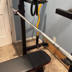 Olympic Bar - 7 Ft (87 Inch) Titan Bench Press Bar (Silver)