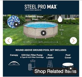 13x13 above ground pool in box