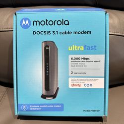 Motorola MB8600 DOCSIS 3.1 Cable Modem - Black, Ultra Fast Modem 