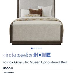 Queen 3 Pc Upholstered Bed