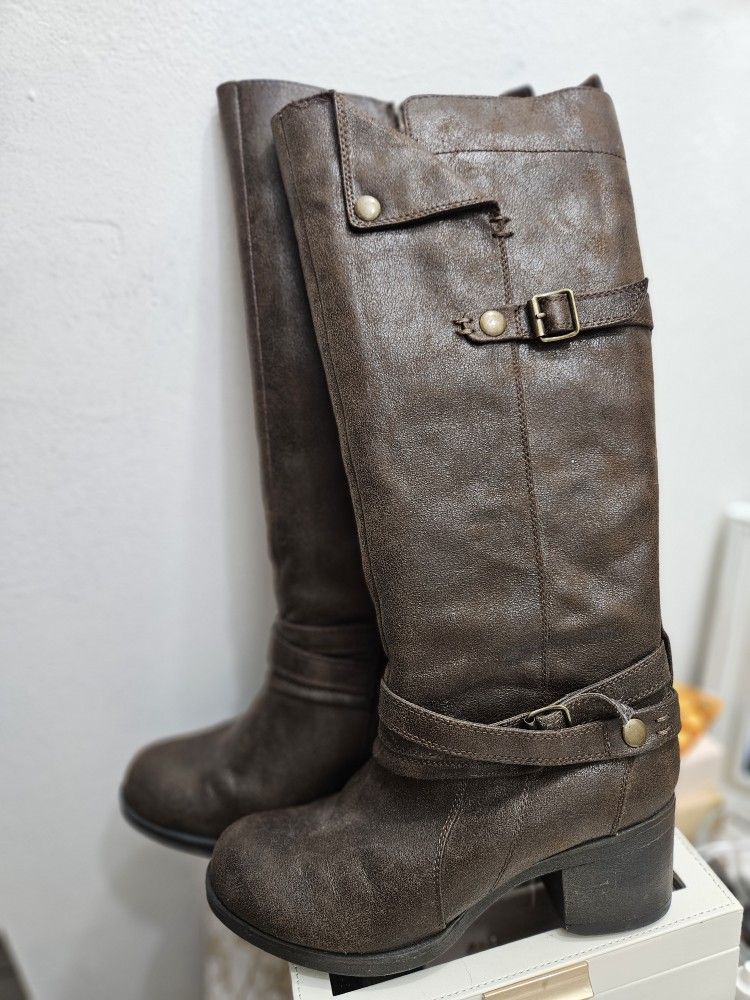 Boots Women Leather Brown 17" (08)