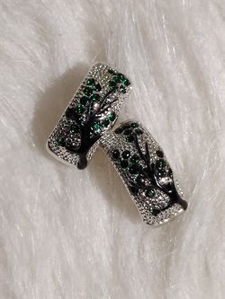 Earrings With Green CZ