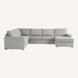 Living Spaces Alder Gray 4 Piece Sectional with Pillows