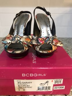 BCBGirls platform open toe sling back