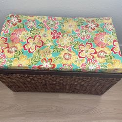 Wooden Ottoman With Storage