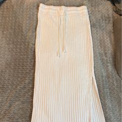 Solid White Maxi Skirt With Banded Waist  (small) 
