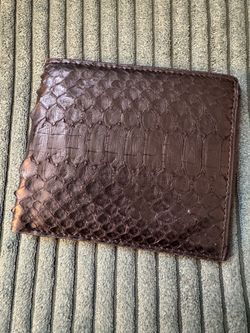 Brown Python Skin Bifold Wallet