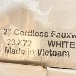 2” Cordless Fauxwood Blinds White 