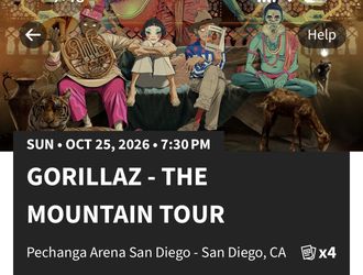 Gorillaz Tickets Pechanga Arena Oct 25