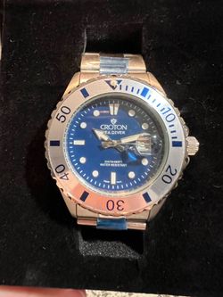 Croton Blue Dial Stainless Steel Men's Dive Watch