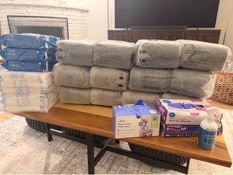 Lot of Large Adult Men Briefs, Wipes, Bed Pads and more