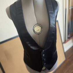 Black Satin Vest