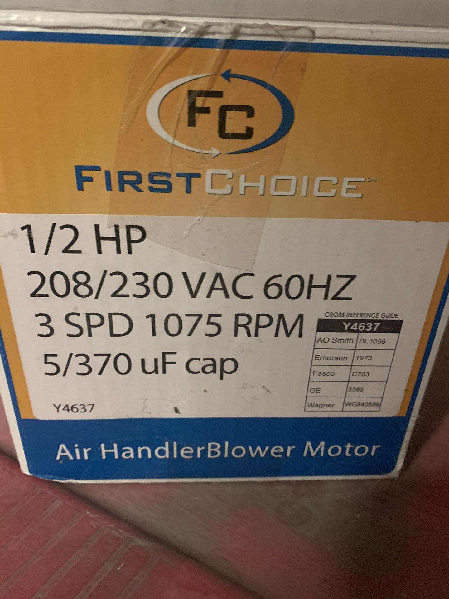 Air handler blower motor