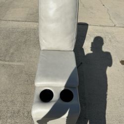 White Leather Sectional Console