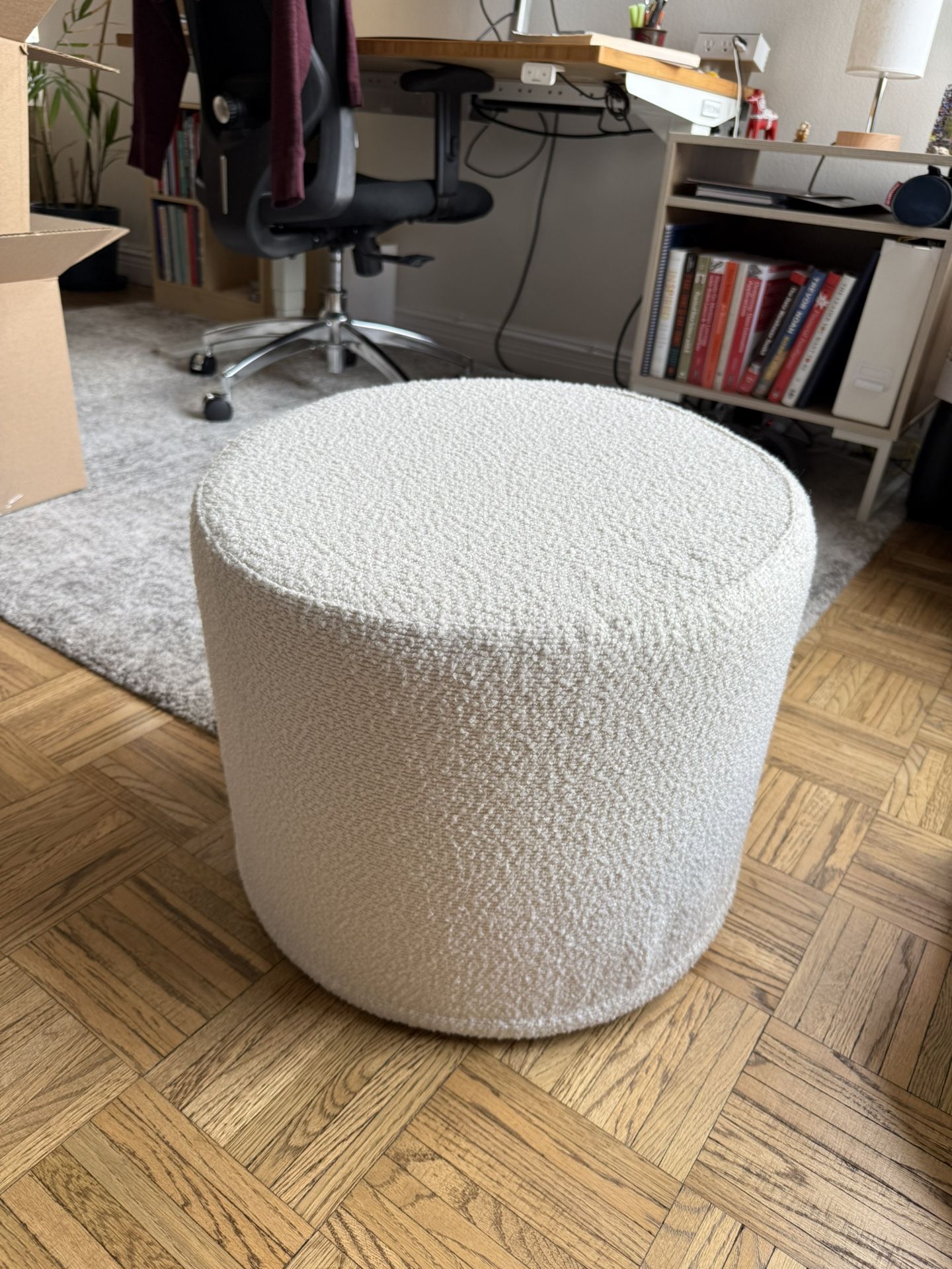 Boucle Pouf Ottoman and Foot Rest