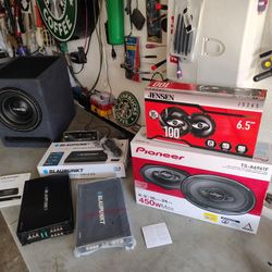 Full System 10inch Jcpower D4 DUAL VOICE COILS With Ported Box/4spks/Two Amps/Bluetooth USB Aux CD Stereo/Bass knob Included In Perfect Condition 