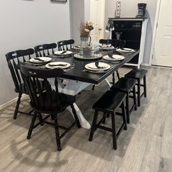 $375/set firm - Farmhouse kitchen table set / dining set- delivery available for a fee
