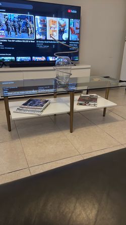 Glass top coffee table