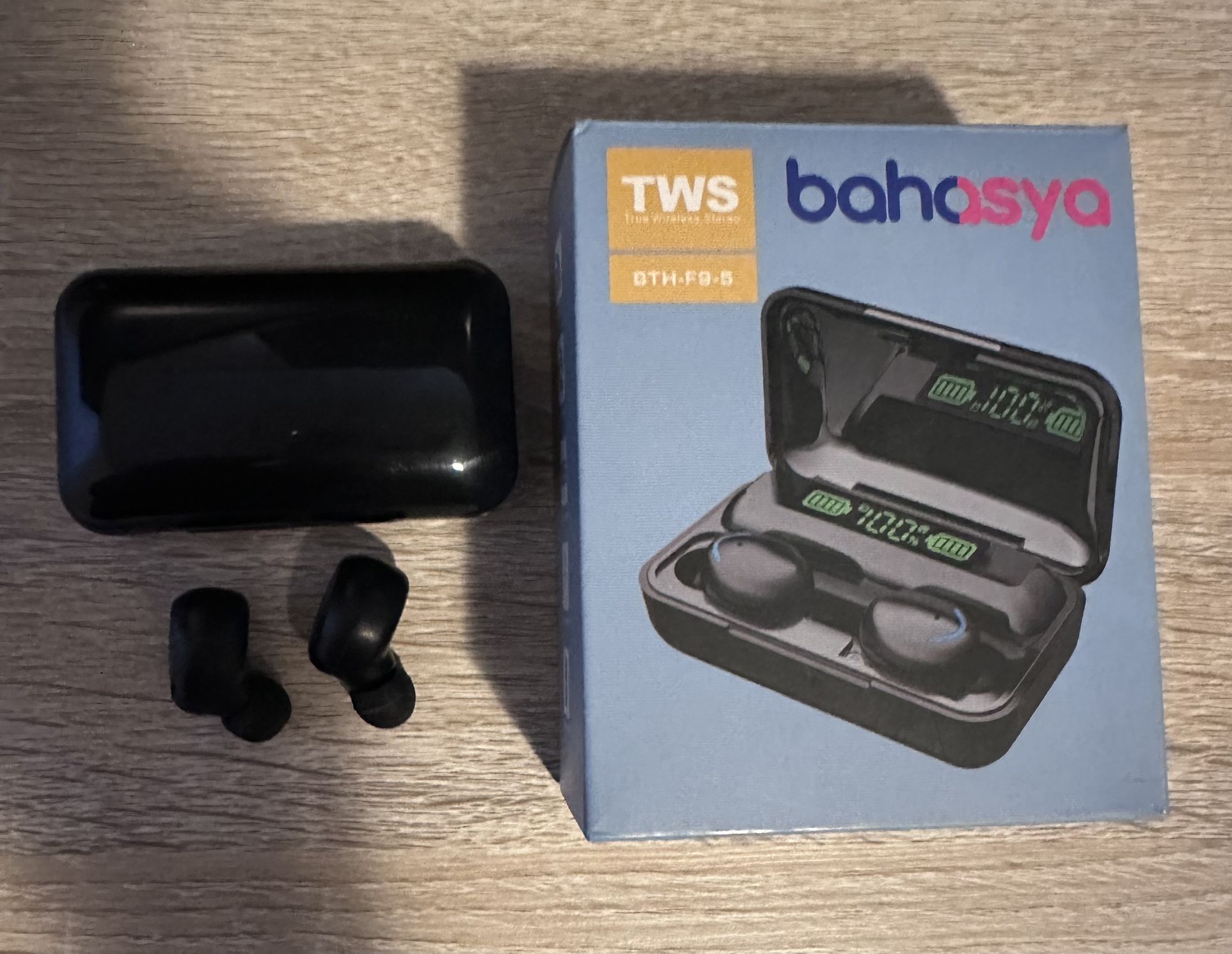 TWS Black Bluetooth 5.0 Wireless Earbuds Headphone Waterproof