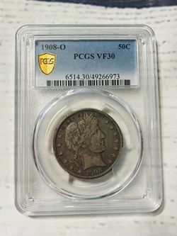 1908-O Barber Half Dollar PCGS VF30