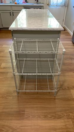 3-Tier White Wire Storage Rack