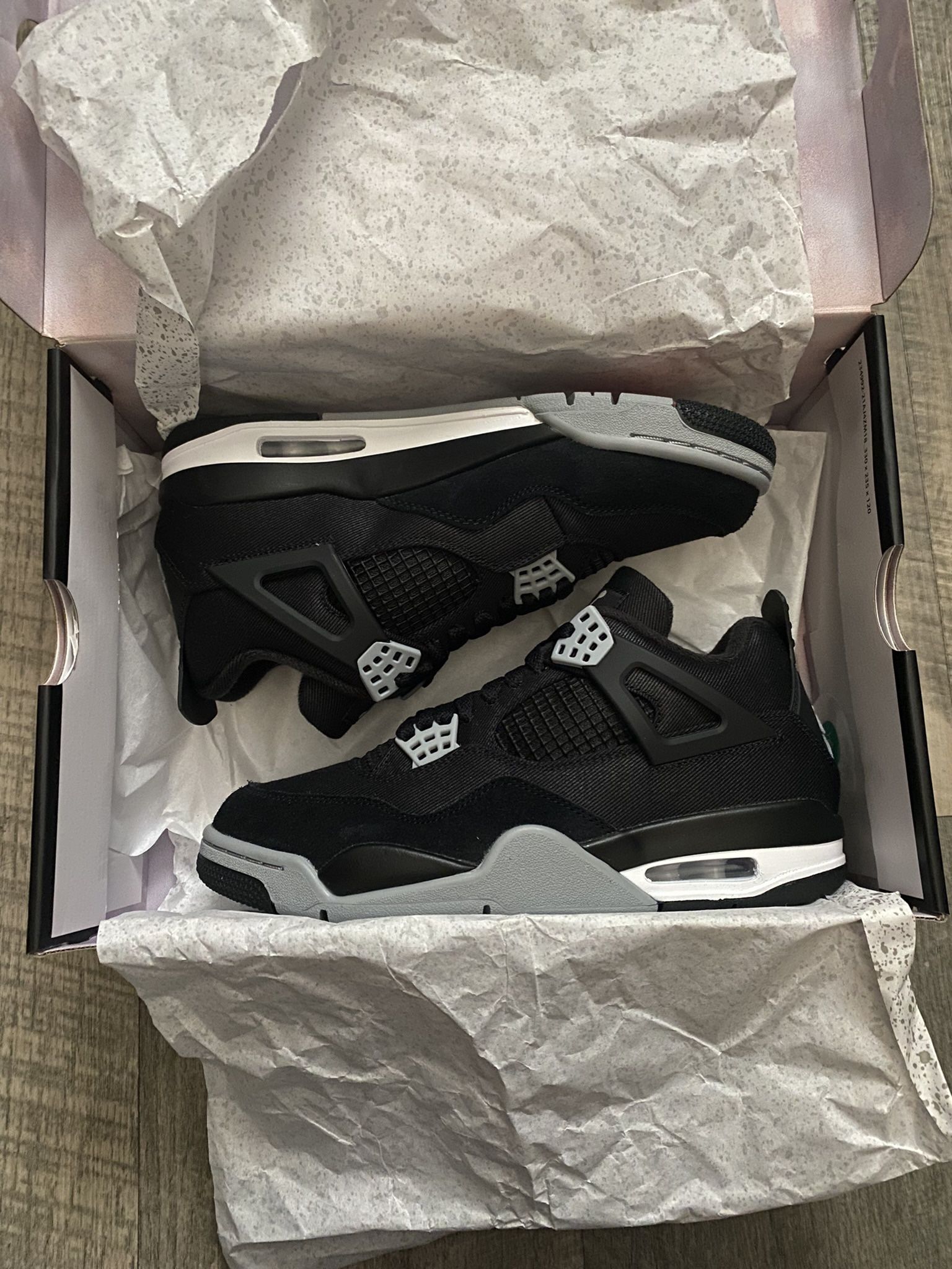 Jordan 4 Black Canvas Size 4.5 6 7 