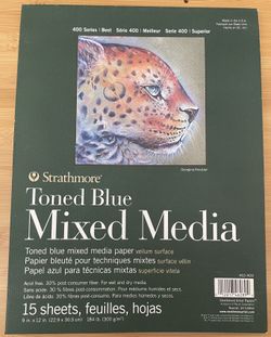 Strathmore 400 Toned Blue Mixed Media Paper Pad - 9” x 12”