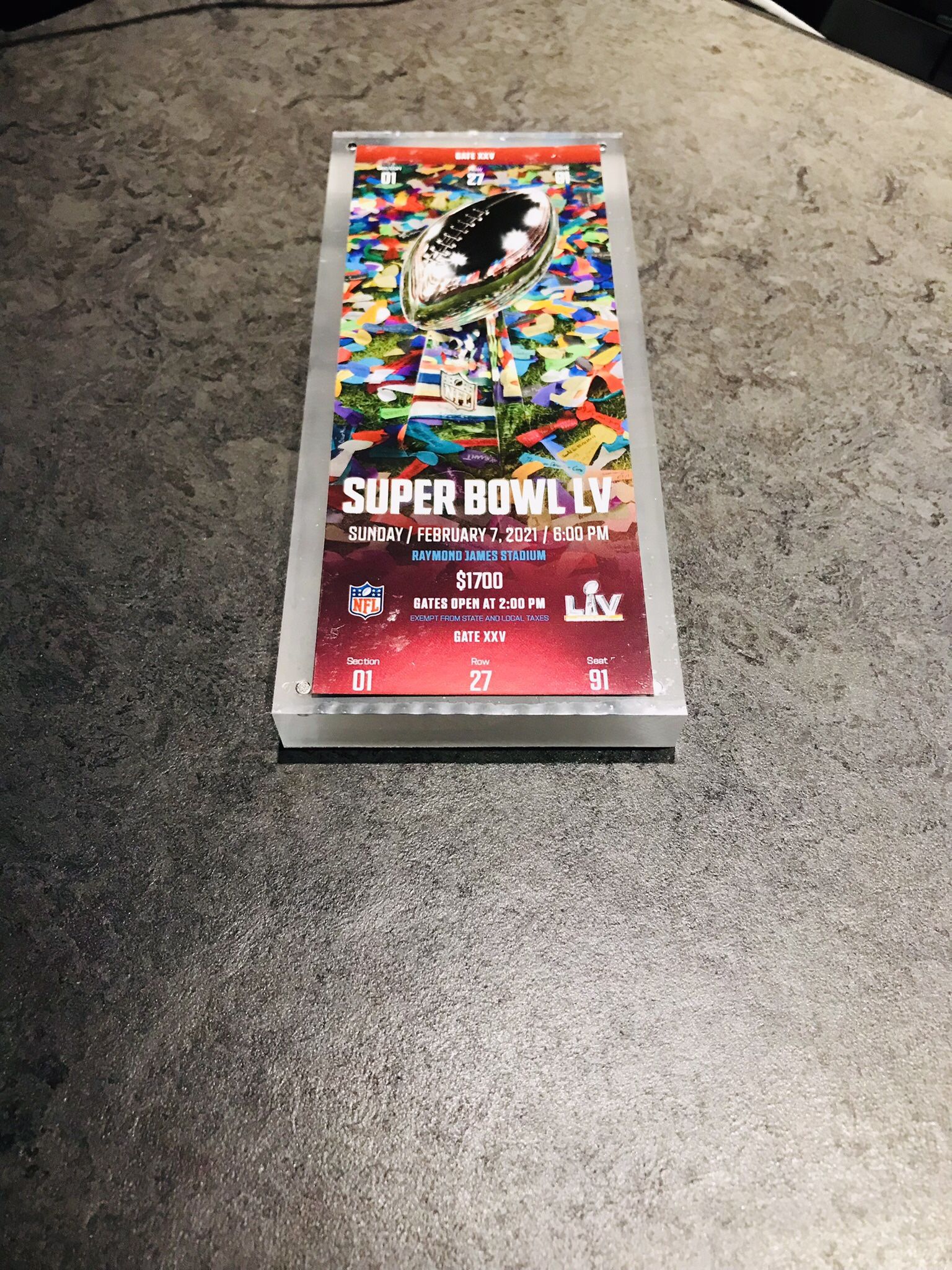 The NFL sent me a commerative Super Bowl ticket since the regular