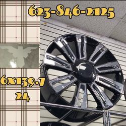 24" Gloss Black & Chrome Accent Truck Wheels ​Size & Fitment: 24" | 6x139.7 Bolt Pattern (Fits Chevy, GMC, Cadillac trucks & SUVs) ​Style: Premium glo