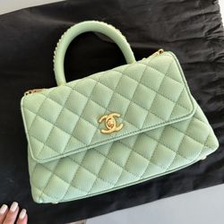 Authentic Chanel Flap Bag With Top Handle