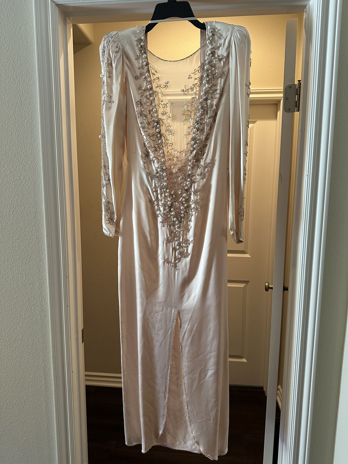 Vintage Satin Wedding dress light pink size 4