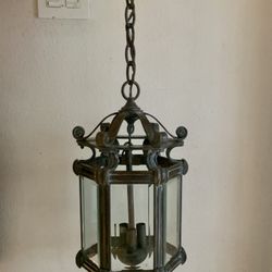 1920’s Brass Entry Hall Lamp ::: Antique 