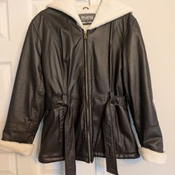 Woman M Wilson's Genuine Leather Coat