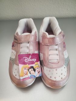 Disney Princess Light-Up Sneakers in Pink & White Toddlers Size 10 NEW with tag