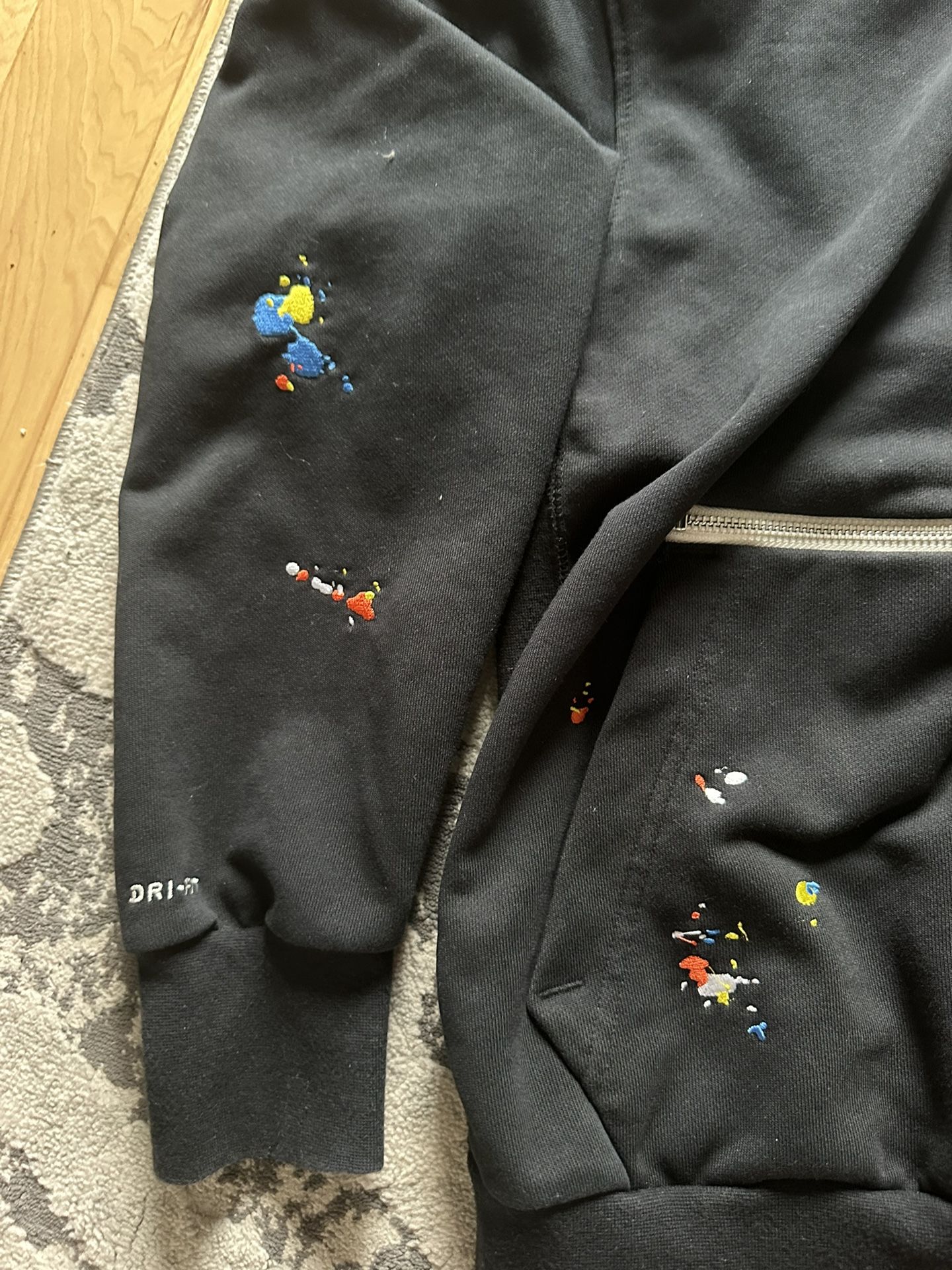 Nike Paint Splatter Hoodie with zipper dri Fit