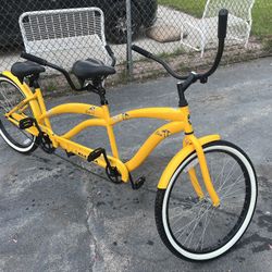 Lua Tandem Bike, Beach Cruiser Bike for Adult Men Women, Double Rider Bicycle, 26-Inch Wheels, Steel Frame