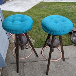Handmade Craftsman Industrial-Style Adjustable Barstools