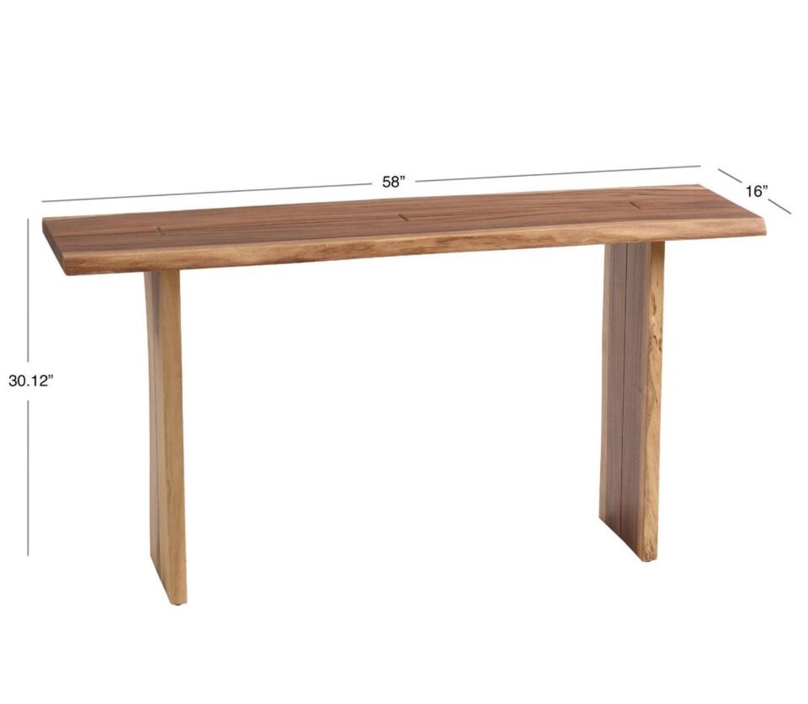 Rustic Raw Edge Console Table