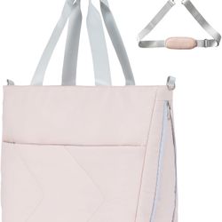 Tote Bag with Zipper, Puffer Large Tote Bag 15.6" Laptop Tote Bag