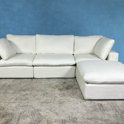 ( Free Delivery ) Modular White Cloud Couch