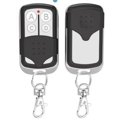 2 Pcs Universal Garage Door Opener Remote Keychain 4-Button Programmable Compatible with Liftmaster Chamberlain Craftsman Opener with Purple Yellow Re